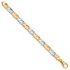 Black Bow Jewelry Men's 10mm 14K Two Tone Gold Fancy Anchor Chain Bracelet, 8.5 Inch - 2 of 3