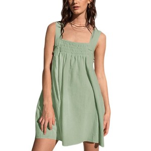 green emerald velvet dress Nolan Babydoll Dress in Sage
