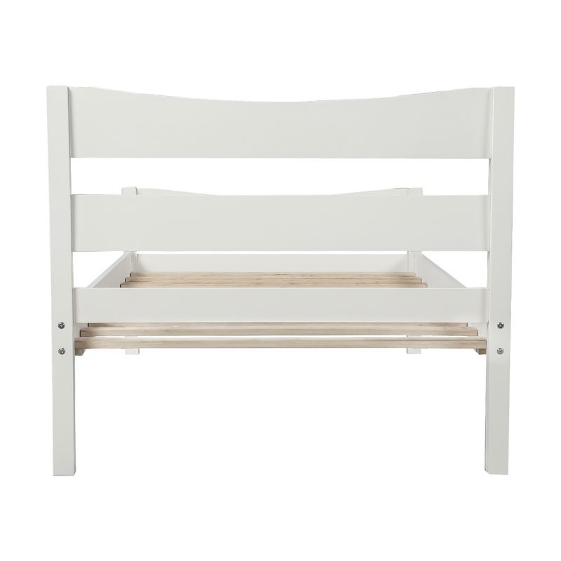 Twin Size Wood Platform Bed with Headboard and Wooden Slat Support-ModernLuxe, 5 of 6