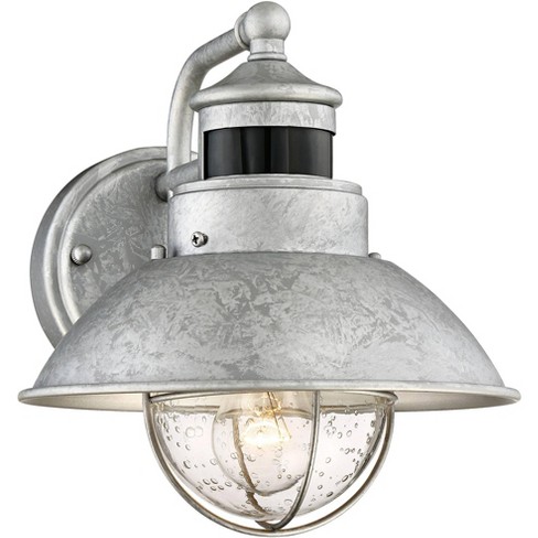 Details about   Outdoor Wall Light Fixture Galvanized 9" Motion Sensor Dusk to Dawn House 