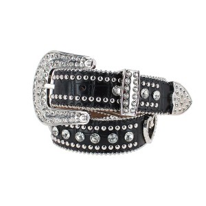 CTM Girl's Studded Heart Western Style Belt - 1 of 4