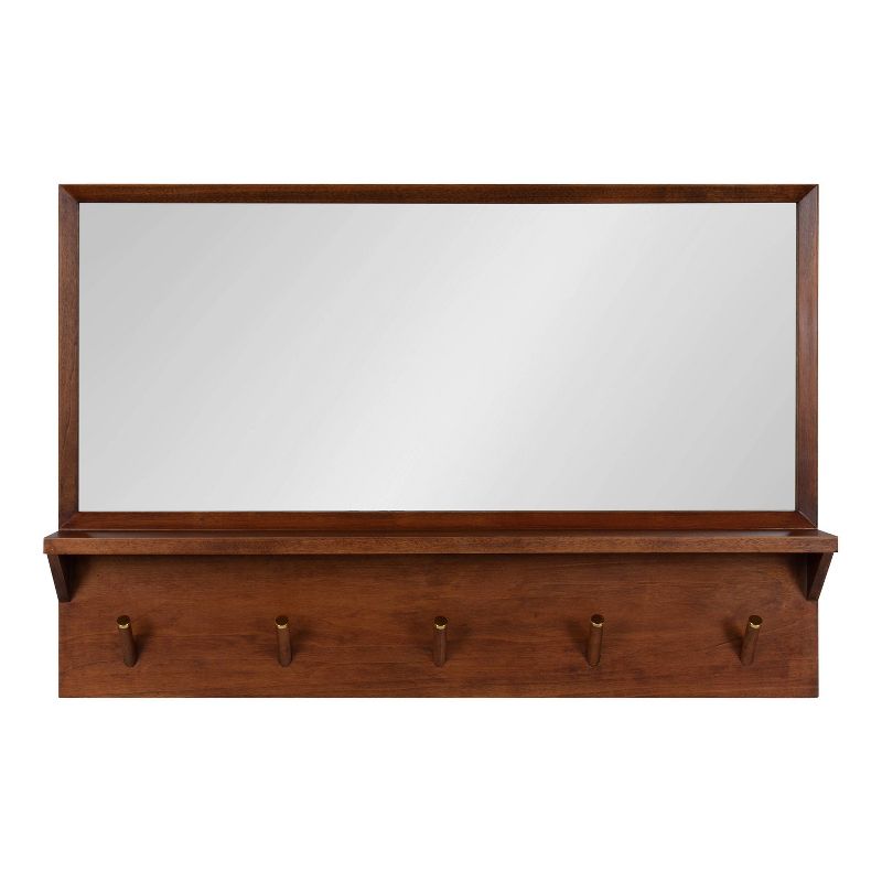 24&#34; x 36&#34; Hinter Functional Wall Mirror Walnut Brown - Kate &#38; Laurel All Things Decor, 3 of 8