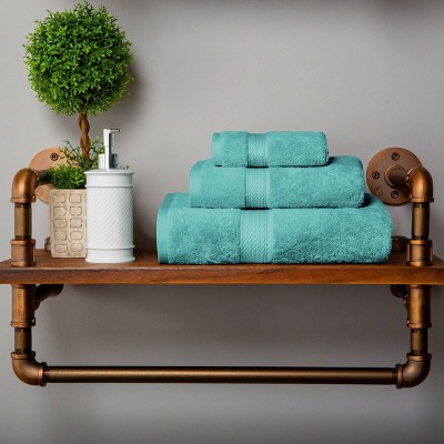 Superior Egyptian Cotton Turquoise 3-Piece Towel Set