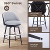 Counter Height Bar Stools Set of 2, 26 Inch Swivel Barstools with Back and Metal Legs for Kitchen Counter, Modern Upholstered Stools Island Chairs - 4 of 4