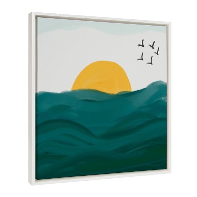 Minimalist Sunset Print on Canvas with Polystyrene Frame
