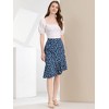 Allegra K Women's Print Elegant High Waist Mermaid Asymmetrical Ruffle Summer Skirt - 4 of 4