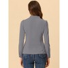 Allegra K Women's Elegant V Neck Work Office Button Up Shirt - 4 of 4