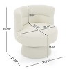 Boucle Swivel Chair with Curved Back,Upholstered Barrel Accent Chair with 360-Degree Rotation,Modern Living Room Chair for Small Spaces-Koiai - 4 of 4