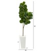 Nearly Natural 6-ft Fiddle leaf Fig Artificial Tree in Tall White Planter - 2 of 4
