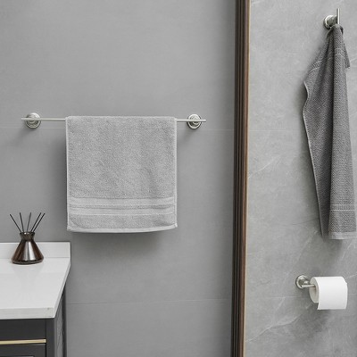 Brushed Nickel 4-Piece Bathroom Hardware Set with Towel Bar