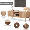 Whizmax Boho TV Stand for 50 Inch, Modern Wood Media TV Console Table with Storage Cabinet and Open Shlves, Natural - 4 of 4