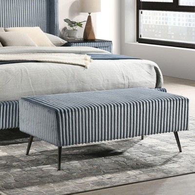 NicBex Upholstered Bench,48.3 inch Corduroy Ottoman with Metal Legs for Living Room,Entryway