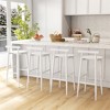 Tangkula Bar Height Stools Set of 4 Bar Chair w/ Acacia Wood Frame Supporting Legs - 2 of 4