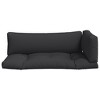 vidaXL Black Fabric Pallet Cushions - Resistant Hollow Fiber Filling - Comfortable Seat and Back Cushions - Ideal for Outdoor Living Space - 4 of 4
