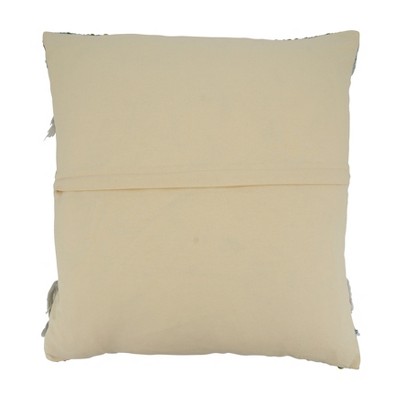 Multicolor Shaggy Striped Cotton Pillow Cover, 22"