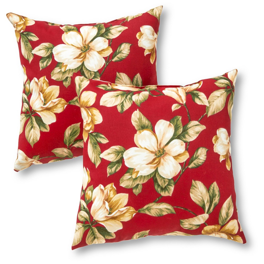 Photos - Pillow Kensington Garden 2pk 17"x17" Square Outdoor Throw  Roma Floral: UV