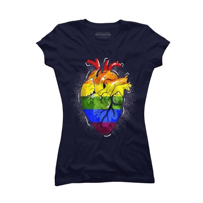 Adult Design By Humans Rainbow Heart Love Pride By Belugastore T-Shirt