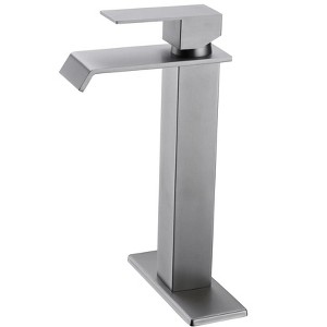 LunaLulinlk Waterfall Spout Bathroom Faucet,Single Handle Bathroom Vanity Sink Faucet - 1 of 4