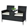 Outsunny Patio Wicker Conversation Furniture Set, Outdoor Garden Rattan 2-Seater Chair, Modern Loveseat w/ Cushions & Tempered Glass Top Coffee Table - 4 of 4