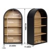 43" Tall Freestanding Arched Bookcase with Open Display Shelves, 4-Tier Narrow Bookshelf for Small Spaces, Living Room, or Study-The Pop Home - 4 of 4