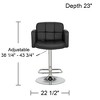 Studio 55D Trek Chrome Swivel Bar Stools Set of 2 Silver 32 3/4" High Modern Black Faux Leather Cushion Adjustable for Kitchen Counter Height Island - 4 of 4
