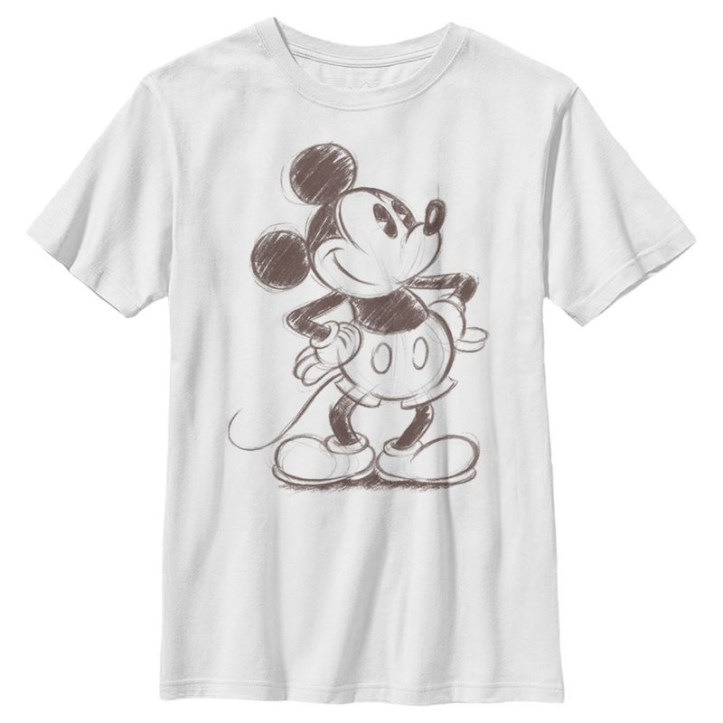 Boy's Disney Mickey Mouse Vintage Sketch T-Shirt, 1 of 5