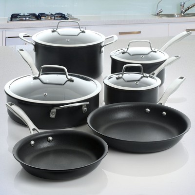 Kenmore Pro Arbor Heights 10-Piece Nonstick Black Aluminum Cookware Set