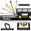 900 Lbs Steel Garden Cart, Heavy Duty Metal Garden Wagon with 10" Wheels, All-Terrain Wagon with 180° Rotating Handle & Removable Sides - 4 of 4