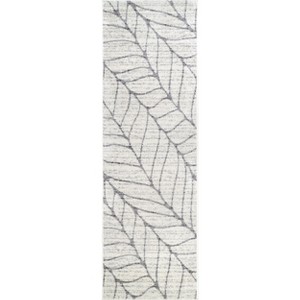 Nuloom Boyce Contemporary Leaves Area Rug, Runner 2' x 8', Boyce Leaves Light Grey - 1 of 4