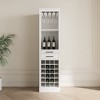 Vynxaria Bar Serving Carts, 35-Inch White Modular Wine Cabinet with Hutch - 4 of 4