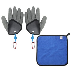 Unique Bargains Waterproof Puncture Resistant Non-Slip Easy to Clean Fishing Gloves 1 Pair - 1 of 4