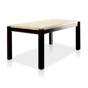 Lanbert Marble Table Top Dining Table Dark Walnut - ioHOMES, Brown