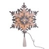 Kurt Adler 13.75-Inch UL 20-Light Silver and White Glittered Snowflake Tree Topper - 2 of 4
