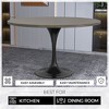 LeisureMod Verve Mid-Century Modern Table with a 48" Round MDF Tabletop and Black Steel Pedestal Base for Kitchen and Dining Room - 4 of 4