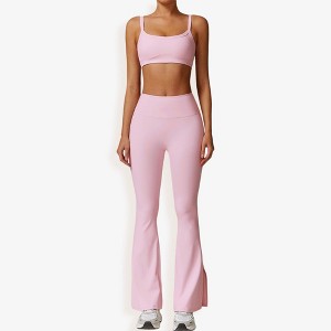 Anna-Kaci Active Women's High Waist Flare Yoga Pants with Side Slit Hem for Active and Casual Wear - 1 of 4