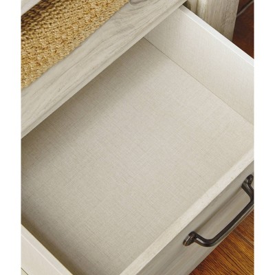 Transitional Whitewash 1-Drawer Nightstand with USB Charging