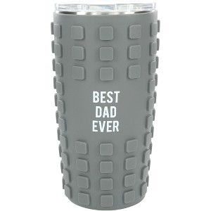 Pavilion Gift Company - Best Dad - 20 oz Travel Tumbler with 3D Silicone Wrap - Portable Drinkware - 1 of 4
