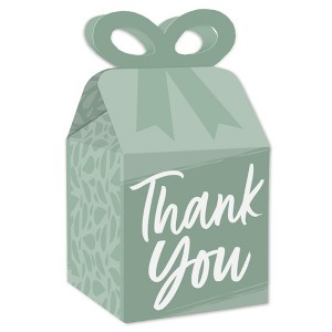 Big Dot of Happiness Sage Green Elegantly Simple - Square Favor Gift Boxes - Guest Party Favors Bow Boxes - Set of 12 - 1 of 4