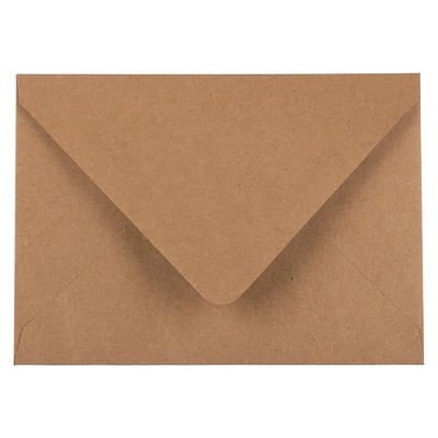 JAM Paper A6 V-Flap Invitation Envelopes 4.75 x 6.5 Brown Kraft Paper Bag 63134660