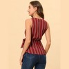 Allegra K Women's Sleeveless V Neck Tie Waist Asymmetric Hem Wrap Peplump Tops - 4 of 4