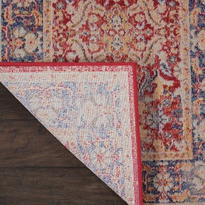 Global Vintage Persian-Inspired 2'x4' Red Synthetic Area Rug