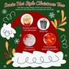 Set of 2 4FT Artificial Tree Christmas Tree Fir Tree with Multifunctional Warm White LED Lights, Santa Hat Style, Red+ White-ModernLuxe - 4 of 4