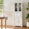 HDZNVF 67 inch Tall Kitchen Pantry Cabinet with Doors and Shelves Large Stand Up Pantry Storage Cabinet White - 2 of 4