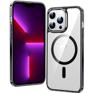 BONGEEK Magnetic Clear Designed for iPhone 13 Pro Max Case [Military Grade Drop Tested] [Compatible with MagSafe] Black Clear Case - 1 of 4