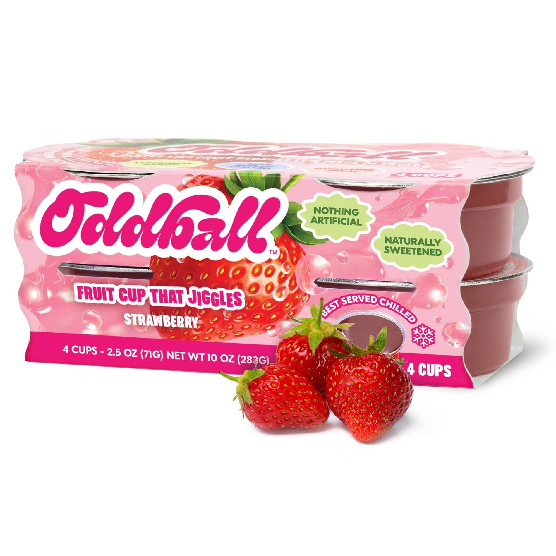 Oddball Strawberry Fruit Cup - 2.5oz/4pk