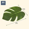 Blue Panda 60 Pieces Artificial Palm Leaves - 8 Inches Tropical Monstera Leaf for Luau Hawaiian Birthday Party Decorations, Safari Jungle Baby Shower - 3 of 4