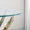 Modern Glass End Table, Round End Table With Tempered Glass Tabletop And Chrome Legs,round,gold,23.60" - 4 of 4