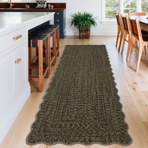 Farmhouse Scalloped Rug Washable Rug with Non Slip TRP Backing - 1 of 4