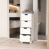 White Freestanding Storage Cabinet with 4 Drawers, Bathroom Cabinet,  Entryway Cupboard Storage Organizer, for Bathroom, Living Room, Kitchen - 3 of 4