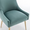 SEYNAR Velvet Upholstered Dining Chair Set of 6, Modern Glam Armless Side Chair ,Green,25"D x 22"W x 33"H - 4 of 4